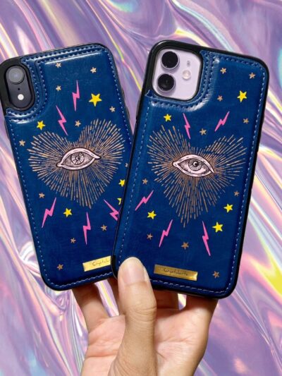 FUNDA WALLET AZUL OJO