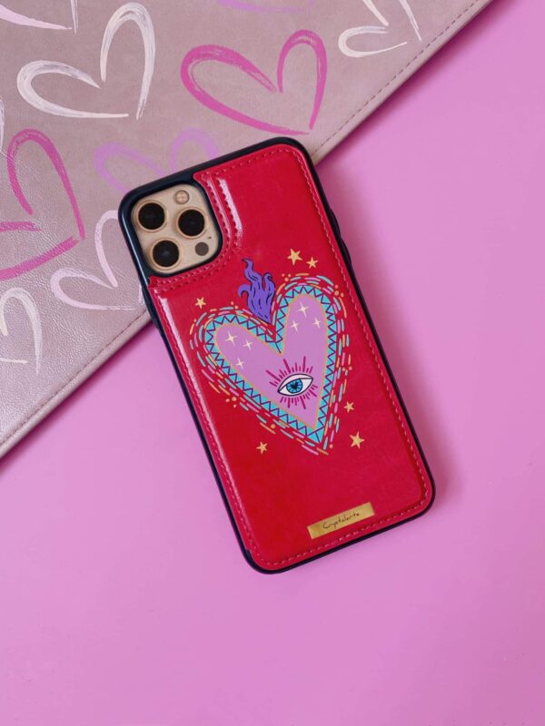 funda wallet corazon sagrado