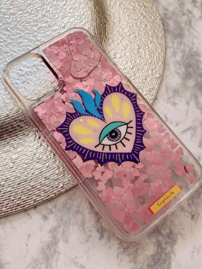 FUNDA MOVIL CORAZONES ROSAS