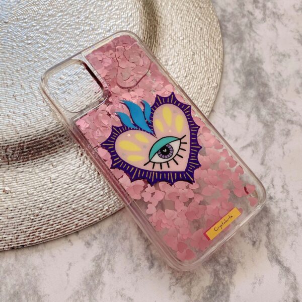 FUNDA MOVIL CORAZONES ROSAS