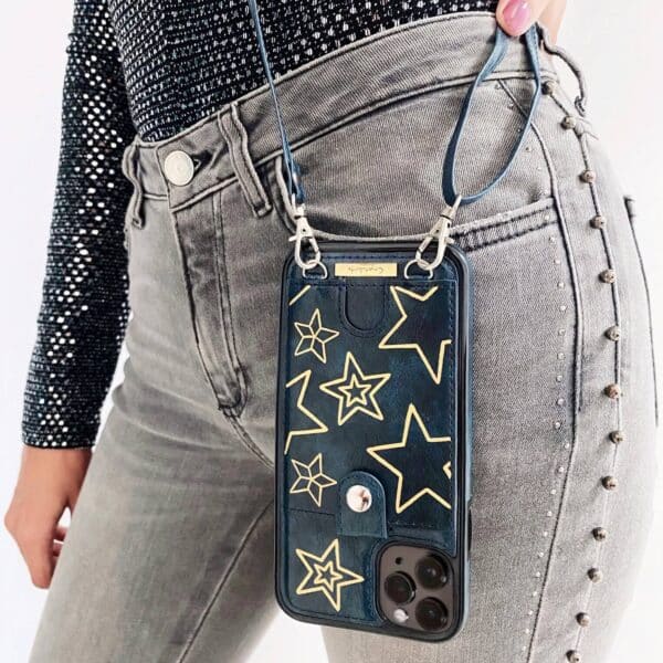 FUNDA CROSSBODY BLUE ESTRELLAS