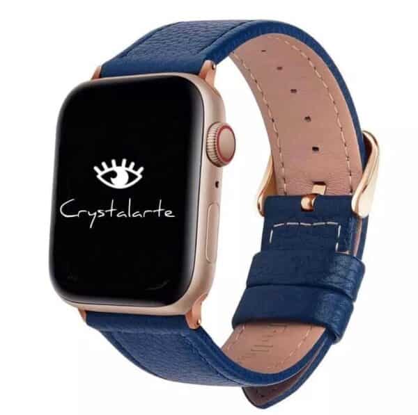 Correa cuero azul Apple Watch 3