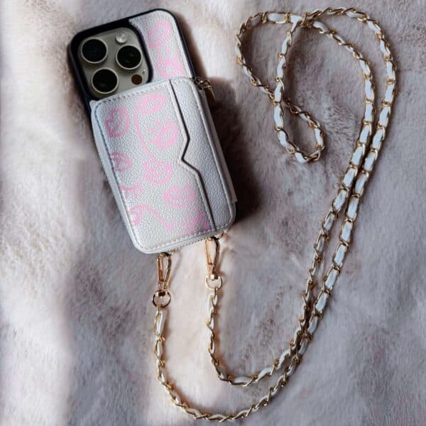 Funda iPhone Blanca con Cadena