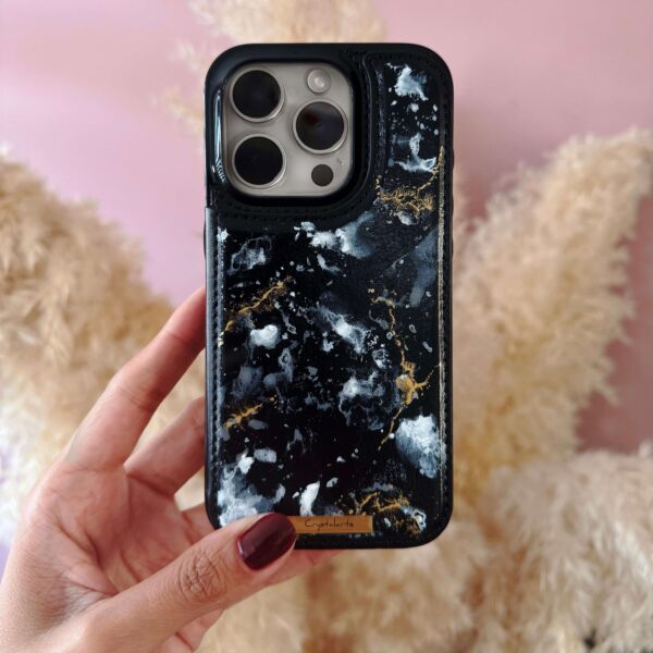 Funda iPhone Wallet marmol negro
