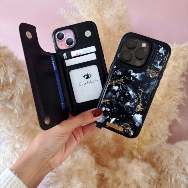 Funda iPhone Wallet marmol negro